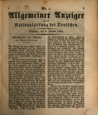 Allgemeiner Anzeiger und Nationalzeitung der Deutschen (Allgemeiner Anzeiger der Deutschen) Dienstag 2. Januar 1844