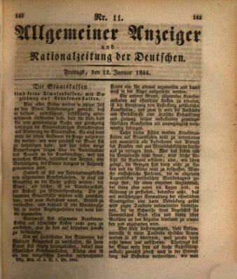 Allgemeiner Anzeiger und Nationalzeitung der Deutschen (Allgemeiner Anzeiger der Deutschen) Freitag 12. Januar 1844