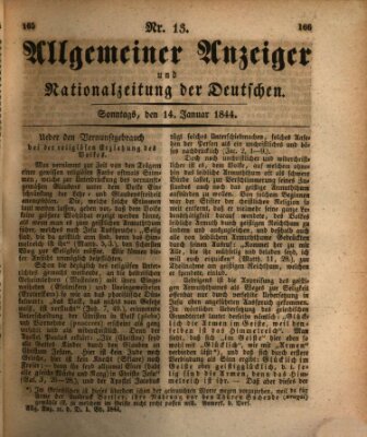 Allgemeiner Anzeiger und Nationalzeitung der Deutschen (Allgemeiner Anzeiger der Deutschen) Sonntag 14. Januar 1844