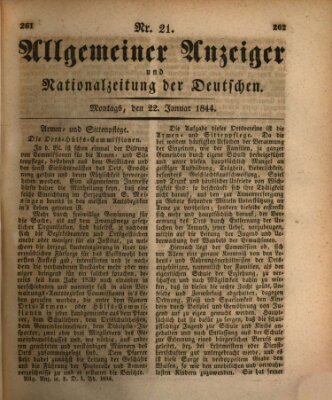 Allgemeiner Anzeiger und Nationalzeitung der Deutschen (Allgemeiner Anzeiger der Deutschen) Montag 22. Januar 1844