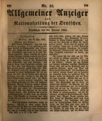 Allgemeiner Anzeiger und Nationalzeitung der Deutschen (Allgemeiner Anzeiger der Deutschen) Dienstag 23. Januar 1844