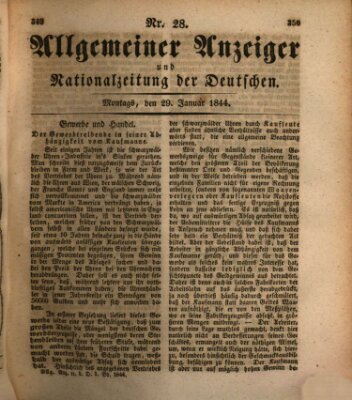 Allgemeiner Anzeiger und Nationalzeitung der Deutschen (Allgemeiner Anzeiger der Deutschen) Montag 29. Januar 1844