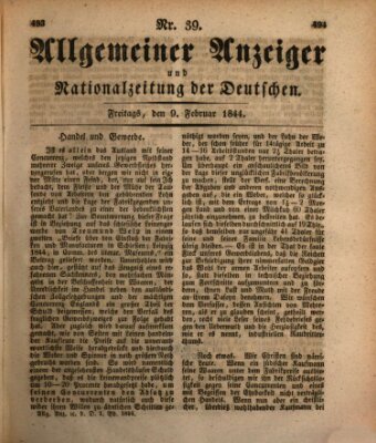 Allgemeiner Anzeiger und Nationalzeitung der Deutschen (Allgemeiner Anzeiger der Deutschen) Freitag 9. Februar 1844