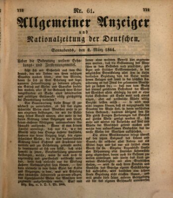 Allgemeiner Anzeiger und Nationalzeitung der Deutschen (Allgemeiner Anzeiger der Deutschen) Samstag 2. März 1844