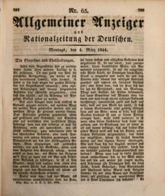 Allgemeiner Anzeiger und Nationalzeitung der Deutschen (Allgemeiner Anzeiger der Deutschen) Montag 4. März 1844