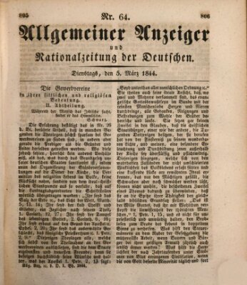 Allgemeiner Anzeiger und Nationalzeitung der Deutschen (Allgemeiner Anzeiger der Deutschen) Dienstag 5. März 1844