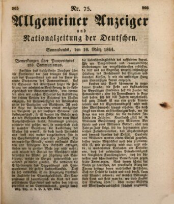 Allgemeiner Anzeiger und Nationalzeitung der Deutschen (Allgemeiner Anzeiger der Deutschen) Samstag 16. März 1844