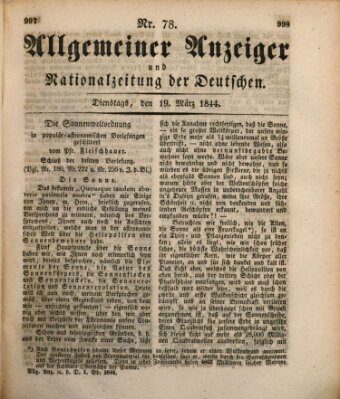 Allgemeiner Anzeiger und Nationalzeitung der Deutschen (Allgemeiner Anzeiger der Deutschen) Dienstag 19. März 1844