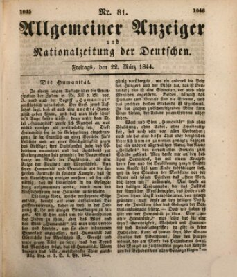 Allgemeiner Anzeiger und Nationalzeitung der Deutschen (Allgemeiner Anzeiger der Deutschen) Freitag 22. März 1844