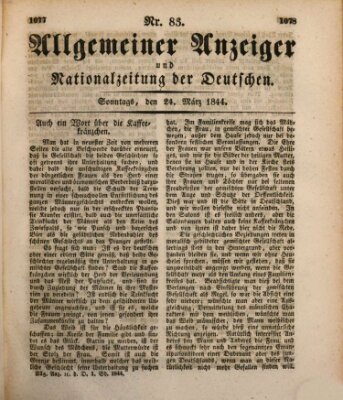 Allgemeiner Anzeiger und Nationalzeitung der Deutschen (Allgemeiner Anzeiger der Deutschen) Sonntag 24. März 1844