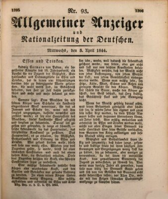 Allgemeiner Anzeiger und Nationalzeitung der Deutschen (Allgemeiner Anzeiger der Deutschen) Mittwoch 3. April 1844