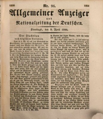 Allgemeiner Anzeiger und Nationalzeitung der Deutschen (Allgemeiner Anzeiger der Deutschen) Dienstag 9. April 1844