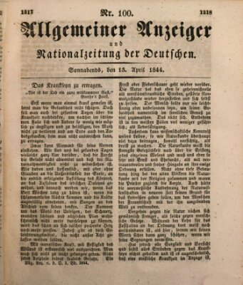 Allgemeiner Anzeiger und Nationalzeitung der Deutschen (Allgemeiner Anzeiger der Deutschen) Samstag 13. April 1844