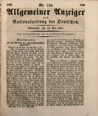 Allgemeiner Anzeiger und Nationalzeitung der Deutschen (Allgemeiner Anzeiger der Deutschen) Mittwoch 15. Mai 1844