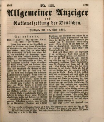 Allgemeiner Anzeiger und Nationalzeitung der Deutschen (Allgemeiner Anzeiger der Deutschen) Freitag 17. Mai 1844