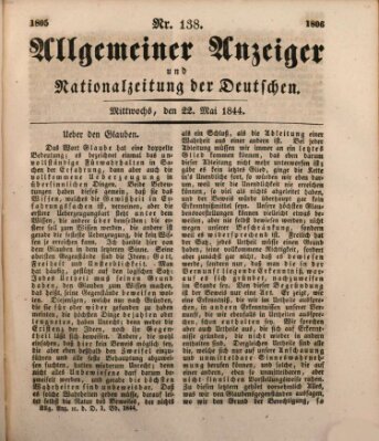 Allgemeiner Anzeiger und Nationalzeitung der Deutschen (Allgemeiner Anzeiger der Deutschen) Mittwoch 22. Mai 1844