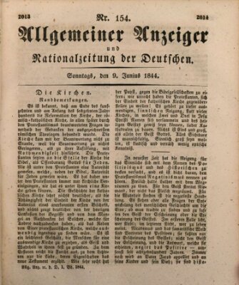 Allgemeiner Anzeiger und Nationalzeitung der Deutschen (Allgemeiner Anzeiger der Deutschen) Sonntag 9. Juni 1844