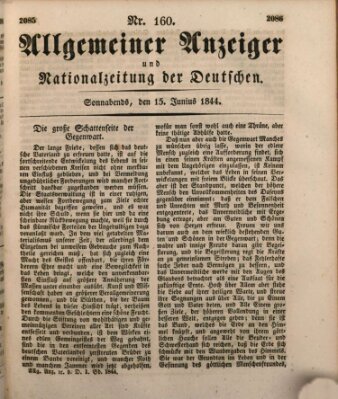 Allgemeiner Anzeiger und Nationalzeitung der Deutschen (Allgemeiner Anzeiger der Deutschen) Samstag 15. Juni 1844