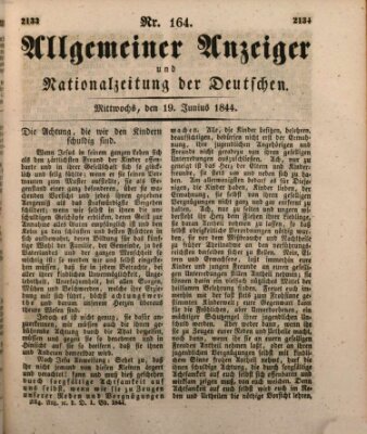 Allgemeiner Anzeiger und Nationalzeitung der Deutschen (Allgemeiner Anzeiger der Deutschen) Mittwoch 19. Juni 1844