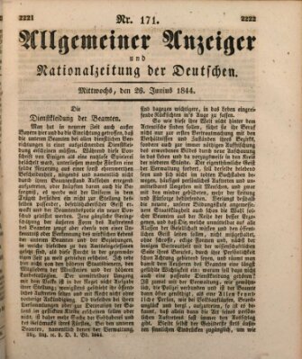 Allgemeiner Anzeiger und Nationalzeitung der Deutschen (Allgemeiner Anzeiger der Deutschen) Mittwoch 26. Juni 1844