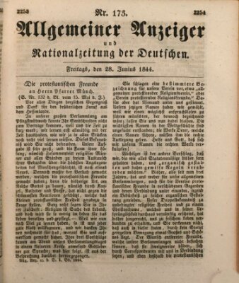 Allgemeiner Anzeiger und Nationalzeitung der Deutschen (Allgemeiner Anzeiger der Deutschen) Freitag 28. Juni 1844