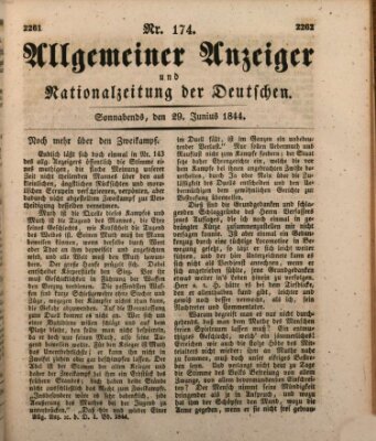 Allgemeiner Anzeiger und Nationalzeitung der Deutschen (Allgemeiner Anzeiger der Deutschen) Samstag 29. Juni 1844