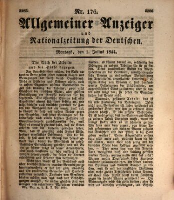 Allgemeiner Anzeiger und Nationalzeitung der Deutschen (Allgemeiner Anzeiger der Deutschen) Montag 1. Juli 1844