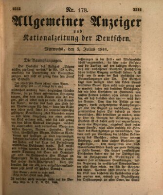 Allgemeiner Anzeiger und Nationalzeitung der Deutschen (Allgemeiner Anzeiger der Deutschen) Mittwoch 3. Juli 1844