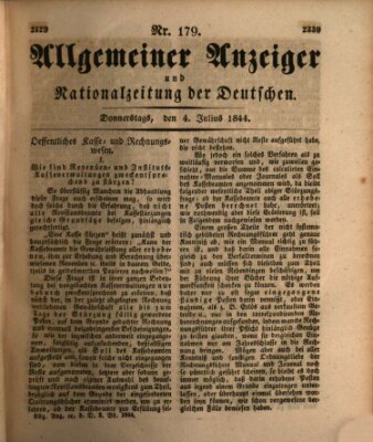 Allgemeiner Anzeiger und Nationalzeitung der Deutschen (Allgemeiner Anzeiger der Deutschen) Donnerstag 4. Juli 1844