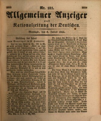 Allgemeiner Anzeiger und Nationalzeitung der Deutschen (Allgemeiner Anzeiger der Deutschen) Montag 8. Juli 1844