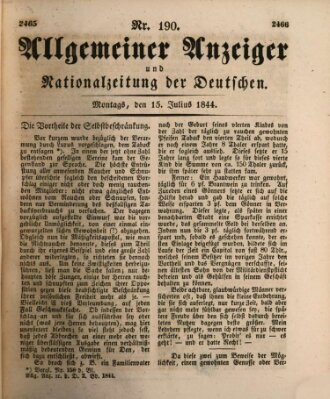 Allgemeiner Anzeiger und Nationalzeitung der Deutschen (Allgemeiner Anzeiger der Deutschen) Montag 15. Juli 1844