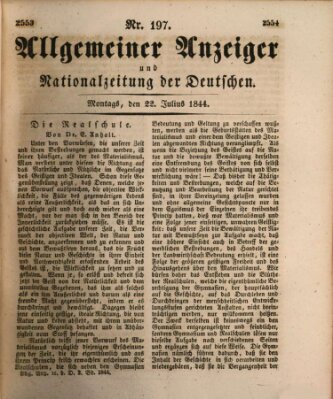 Allgemeiner Anzeiger und Nationalzeitung der Deutschen (Allgemeiner Anzeiger der Deutschen) Montag 22. Juli 1844