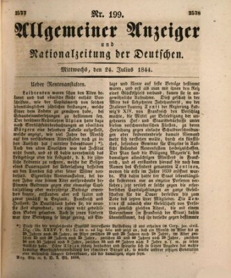 Allgemeiner Anzeiger und Nationalzeitung der Deutschen (Allgemeiner Anzeiger der Deutschen) Mittwoch 24. Juli 1844