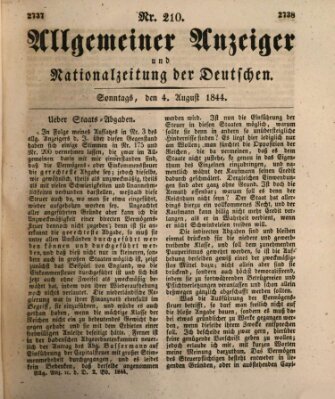 Allgemeiner Anzeiger und Nationalzeitung der Deutschen (Allgemeiner Anzeiger der Deutschen) Sonntag 4. August 1844