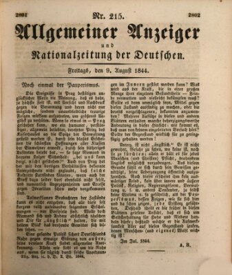 Allgemeiner Anzeiger und Nationalzeitung der Deutschen (Allgemeiner Anzeiger der Deutschen) Freitag 9. August 1844