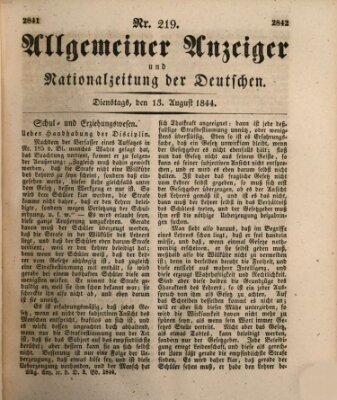 Allgemeiner Anzeiger und Nationalzeitung der Deutschen (Allgemeiner Anzeiger der Deutschen) Dienstag 13. August 1844