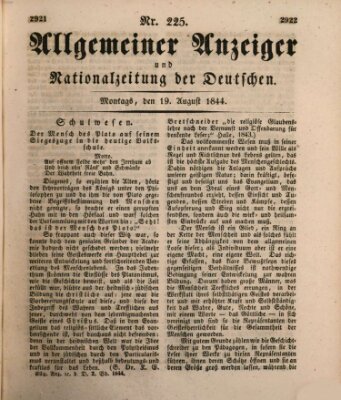 Allgemeiner Anzeiger und Nationalzeitung der Deutschen (Allgemeiner Anzeiger der Deutschen) Montag 19. August 1844