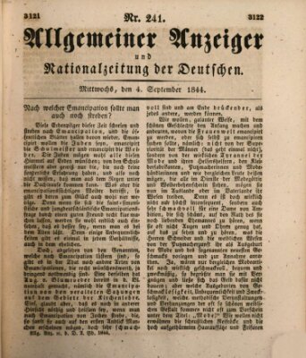 Allgemeiner Anzeiger und Nationalzeitung der Deutschen (Allgemeiner Anzeiger der Deutschen) Mittwoch 4. September 1844