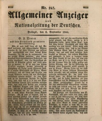 Allgemeiner Anzeiger und Nationalzeitung der Deutschen (Allgemeiner Anzeiger der Deutschen) Freitag 6. September 1844