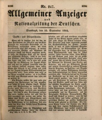 Allgemeiner Anzeiger und Nationalzeitung der Deutschen (Allgemeiner Anzeiger der Deutschen) Dienstag 10. September 1844