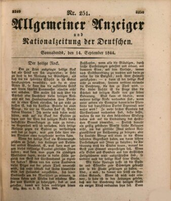 Allgemeiner Anzeiger und Nationalzeitung der Deutschen (Allgemeiner Anzeiger der Deutschen) Samstag 14. September 1844