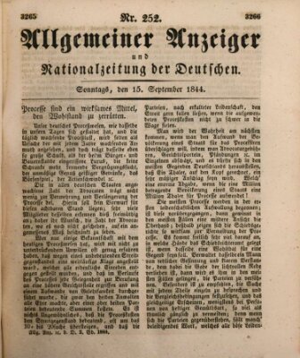 Allgemeiner Anzeiger und Nationalzeitung der Deutschen (Allgemeiner Anzeiger der Deutschen) Sonntag 15. September 1844