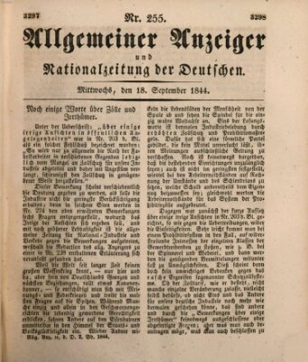 Allgemeiner Anzeiger und Nationalzeitung der Deutschen (Allgemeiner Anzeiger der Deutschen) Mittwoch 18. September 1844