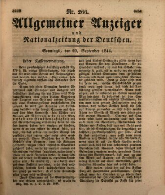 Allgemeiner Anzeiger und Nationalzeitung der Deutschen (Allgemeiner Anzeiger der Deutschen) Sonntag 29. September 1844