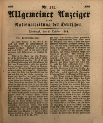 Allgemeiner Anzeiger und Nationalzeitung der Deutschen (Allgemeiner Anzeiger der Deutschen) Dienstag 8. Oktober 1844