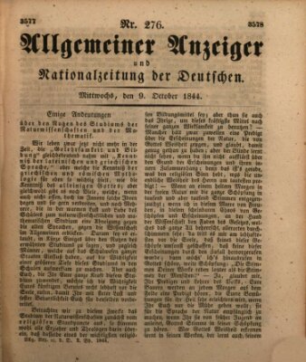 Allgemeiner Anzeiger und Nationalzeitung der Deutschen (Allgemeiner Anzeiger der Deutschen) Mittwoch 9. Oktober 1844