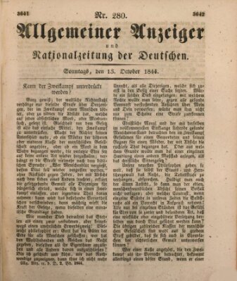 Allgemeiner Anzeiger und Nationalzeitung der Deutschen (Allgemeiner Anzeiger der Deutschen) Sonntag 13. Oktober 1844