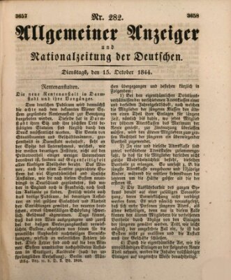 Allgemeiner Anzeiger und Nationalzeitung der Deutschen (Allgemeiner Anzeiger der Deutschen) Dienstag 15. Oktober 1844