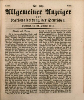 Allgemeiner Anzeiger und Nationalzeitung der Deutschen (Allgemeiner Anzeiger der Deutschen) Dienstag 22. Oktober 1844