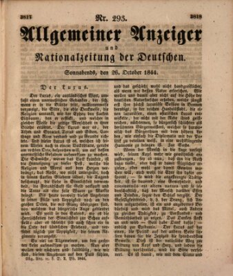 Allgemeiner Anzeiger und Nationalzeitung der Deutschen (Allgemeiner Anzeiger der Deutschen) Samstag 26. Oktober 1844